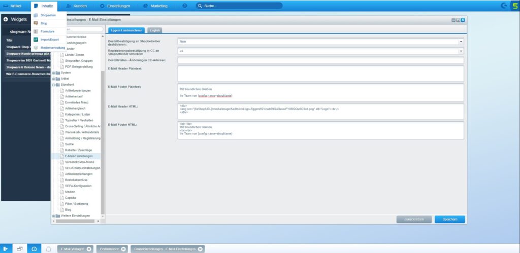 Korrektur Emailvorlage Deutsch